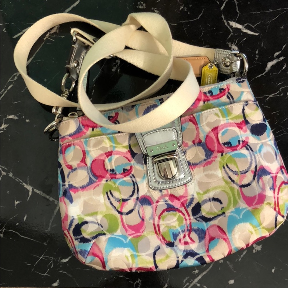 Crossbody multi-colored authentic Coach purse